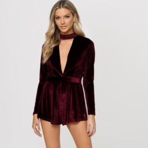 Ocean views velvet choker romper